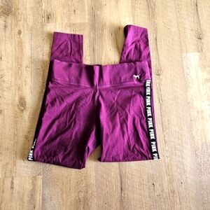 PINK Victoria's Secret YOGA Pants, Sleep Leggings Work Out Burgundy Black Medium